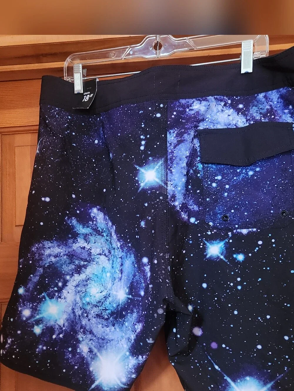 Hot Topic Midnight Hour Galaxy Print Swim/Board Shorts. Blue Nebula. NWT